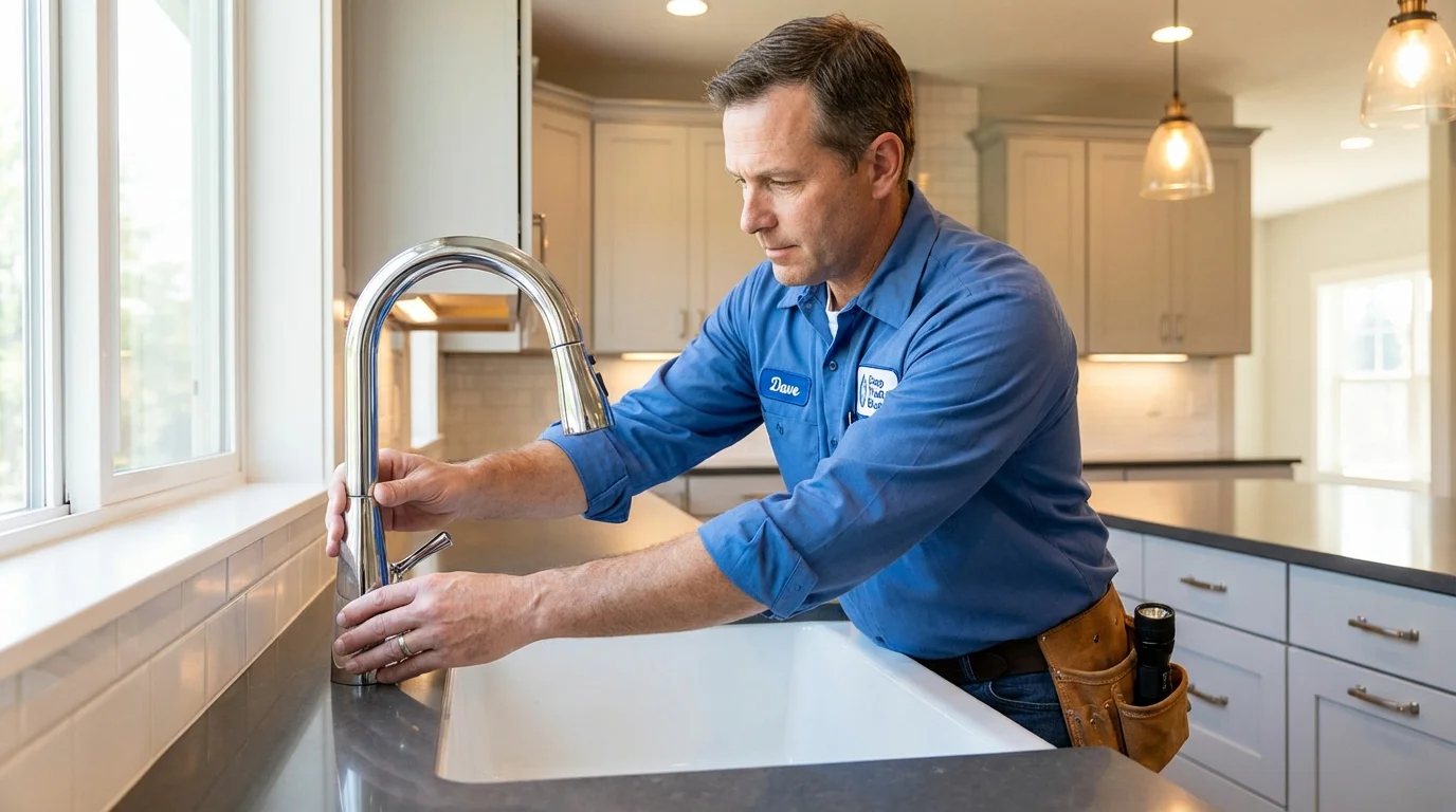 Kitchen faucet installation by Johns Plumbing LLC in Brooksville