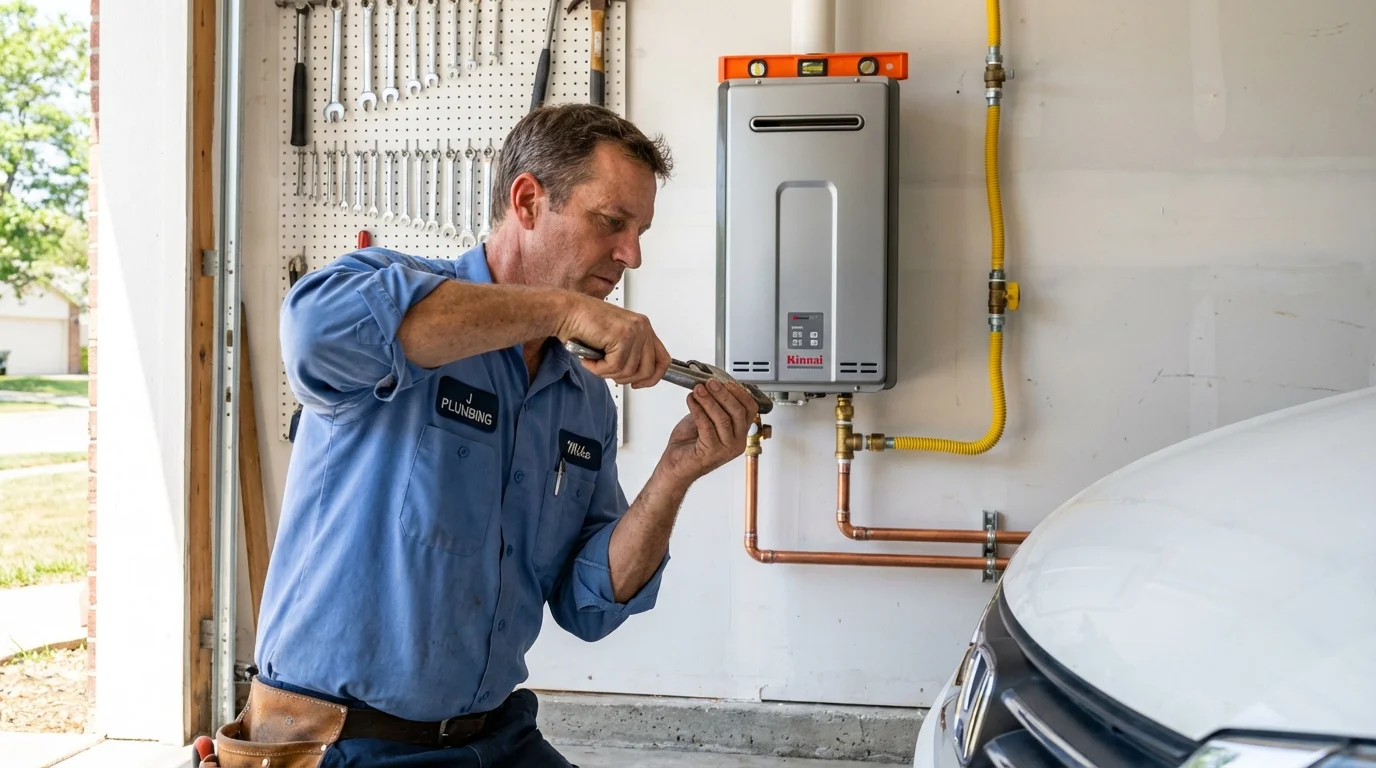Tankless water heater installation by a Johns Plumbing LLC plumber in Brooksville